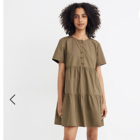 Madewell Dresses & Skirts - Madewell Button Front Tiered Mini Dress XS